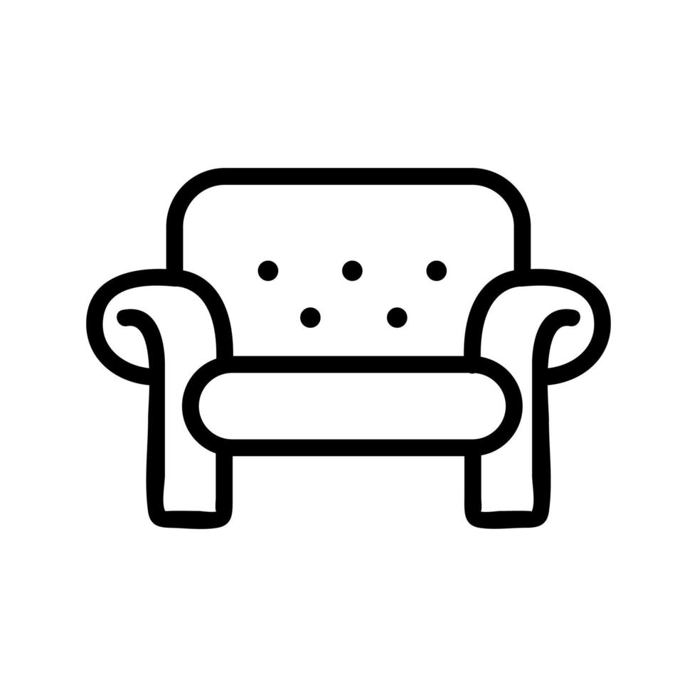 Temporary sofa icon vector. Isolated contour symbol illustration vector