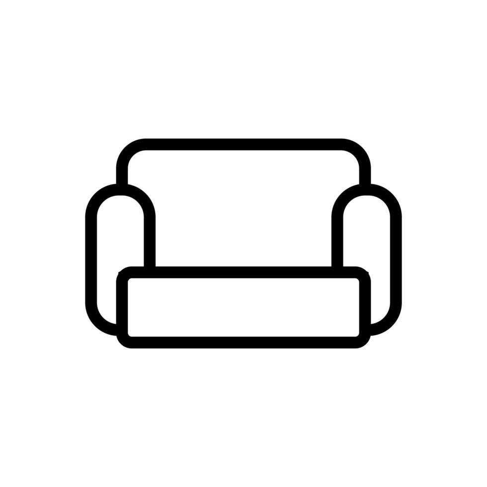 vector de icono de sofá cómodo. ilustración de símbolo de contorno aislado