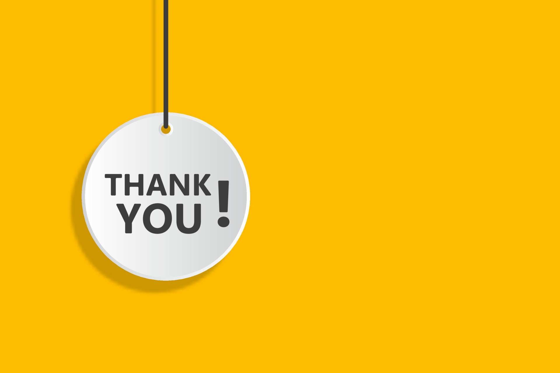 Thank you hanging sign on yellow background for business, marketing,  flyers, banners, presentations and posters. illustration 9971715 Vector Art  at Vecteezy