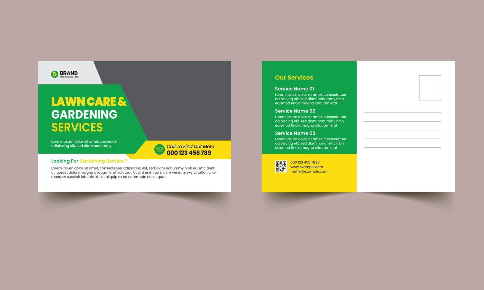landscaping lawn care postcard, best lawn care Service postcard template,cleaning lawn mowing garden and landscaping mow grass cutting postcard or eddm, every door direct mail design template vector
