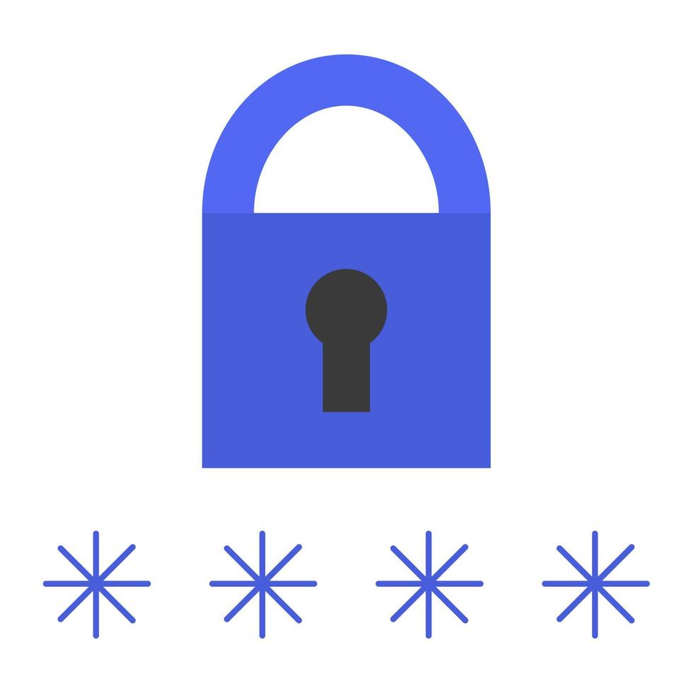 Enter the password. Padlock, an abstract image of pin protection. Flat style. Vector illustration