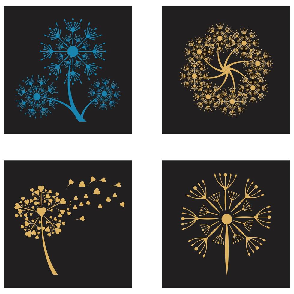 Dandelion flower logo vector template design