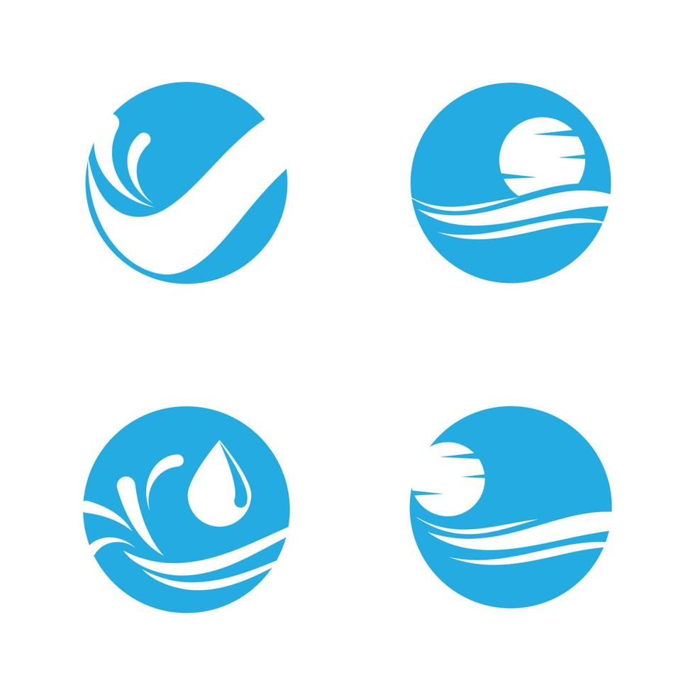 Logotipo de diseño de ilustración de vector de icono de onda de agua