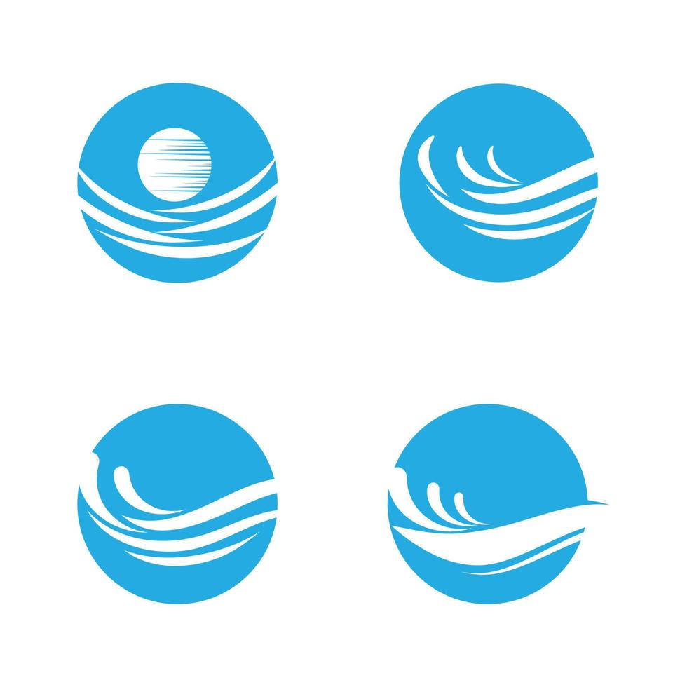 Water wave icon vector illustration design logo