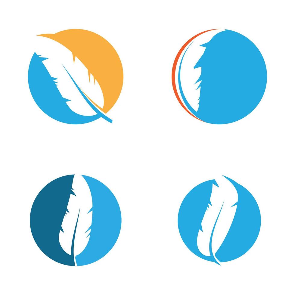 Feather Logo Vector Template Symbol Design