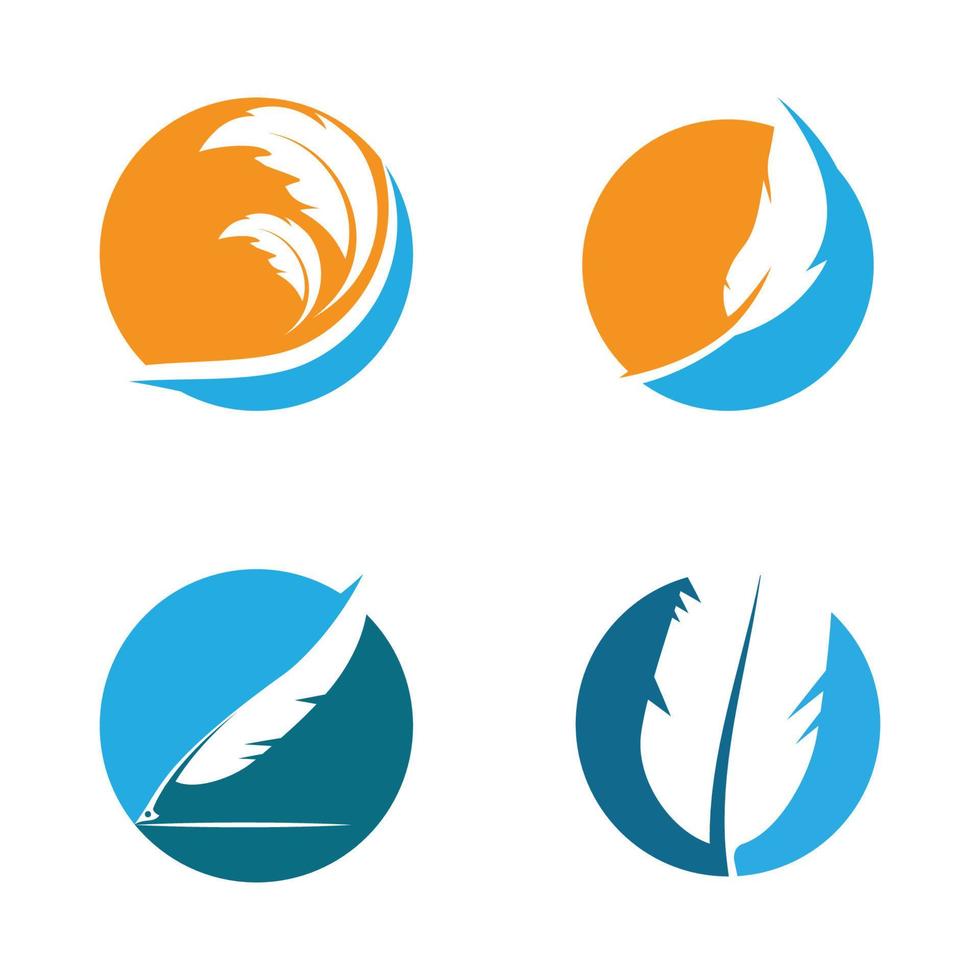 Feather Logo Vector Template Symbol Design