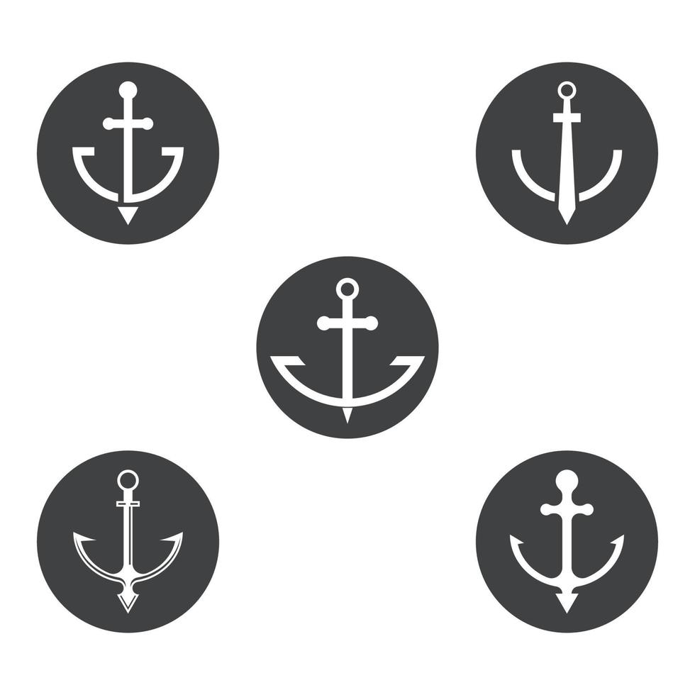 Diseño de símbolo de vector de plantilla de logotipo de anclaje