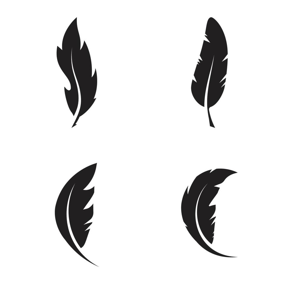 Feather Logo Vector Template Symbol Design