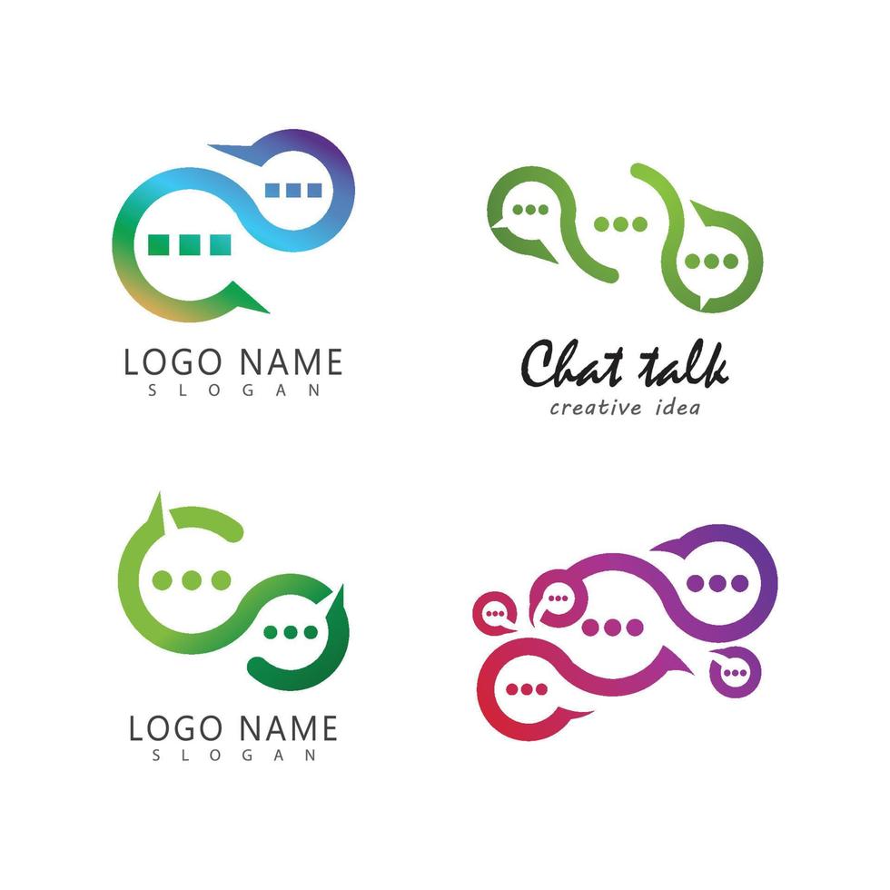 plantilla de logotipo de diseño de ilustración de vector de icono de chat de buble