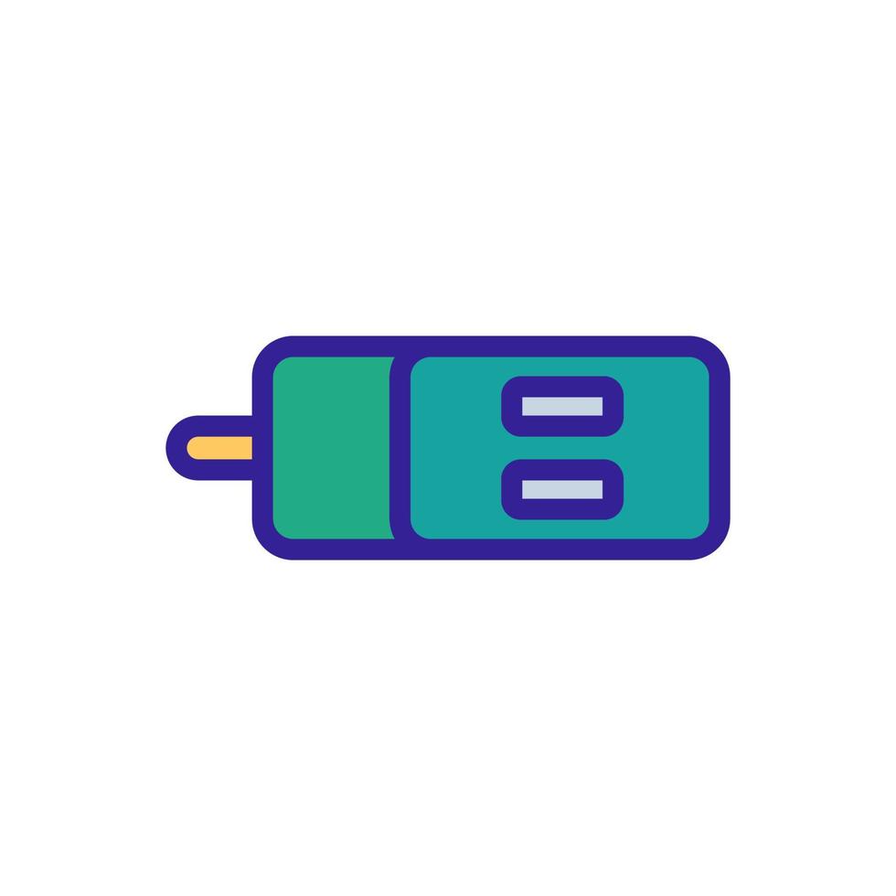 square power unit with two charging slots icon vector outline illustration