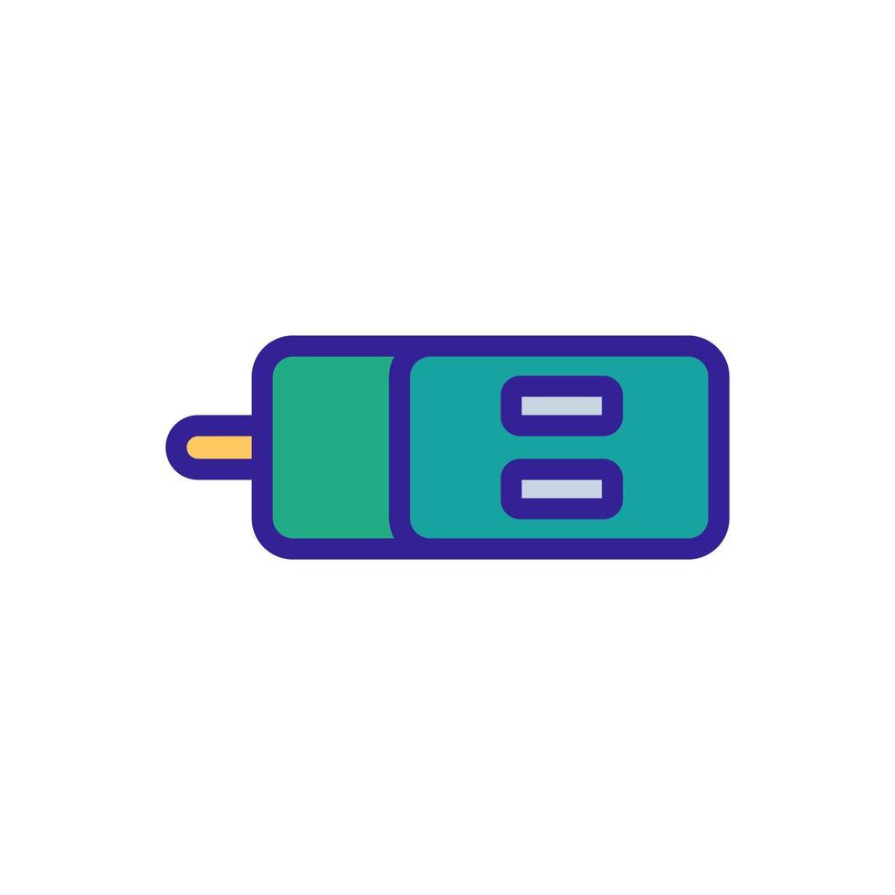 square power unit with two charging slots icon vector outline illustration