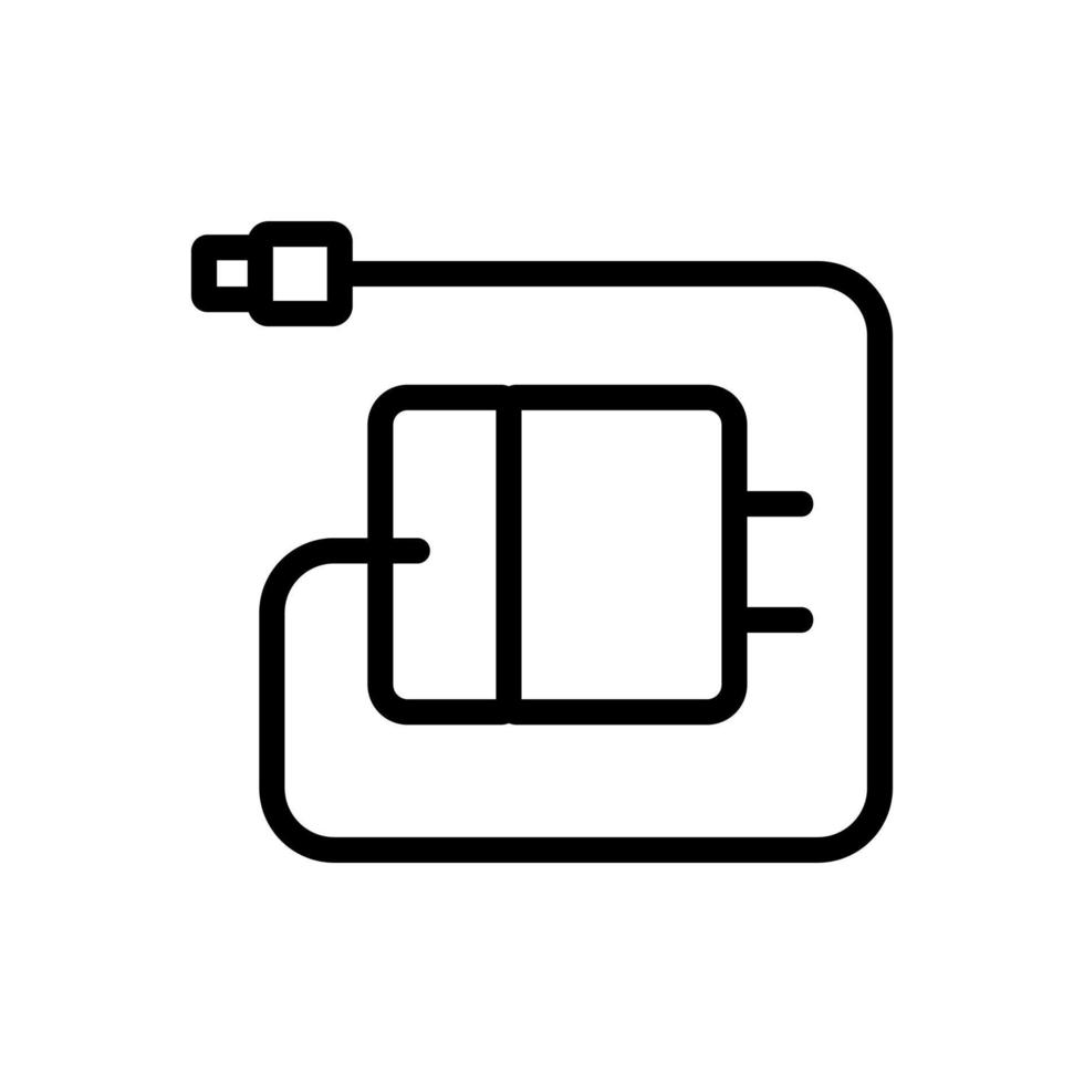 telephone charger with wire icon vector outline illustration