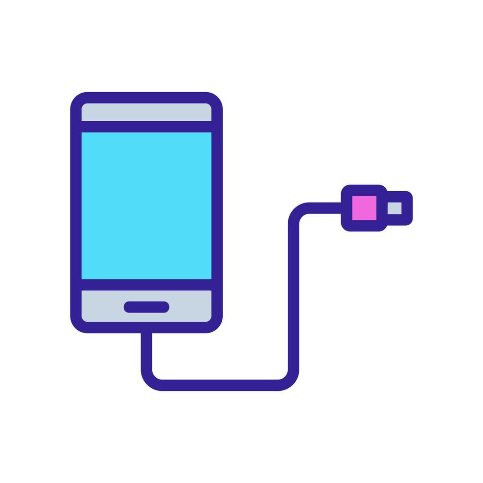 charge your phone from usb wire icon vector outline illustration