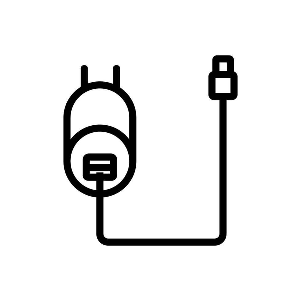 desmontado en partes fuente de alimentación e icono de cable ilustración de contorno vectorial vector