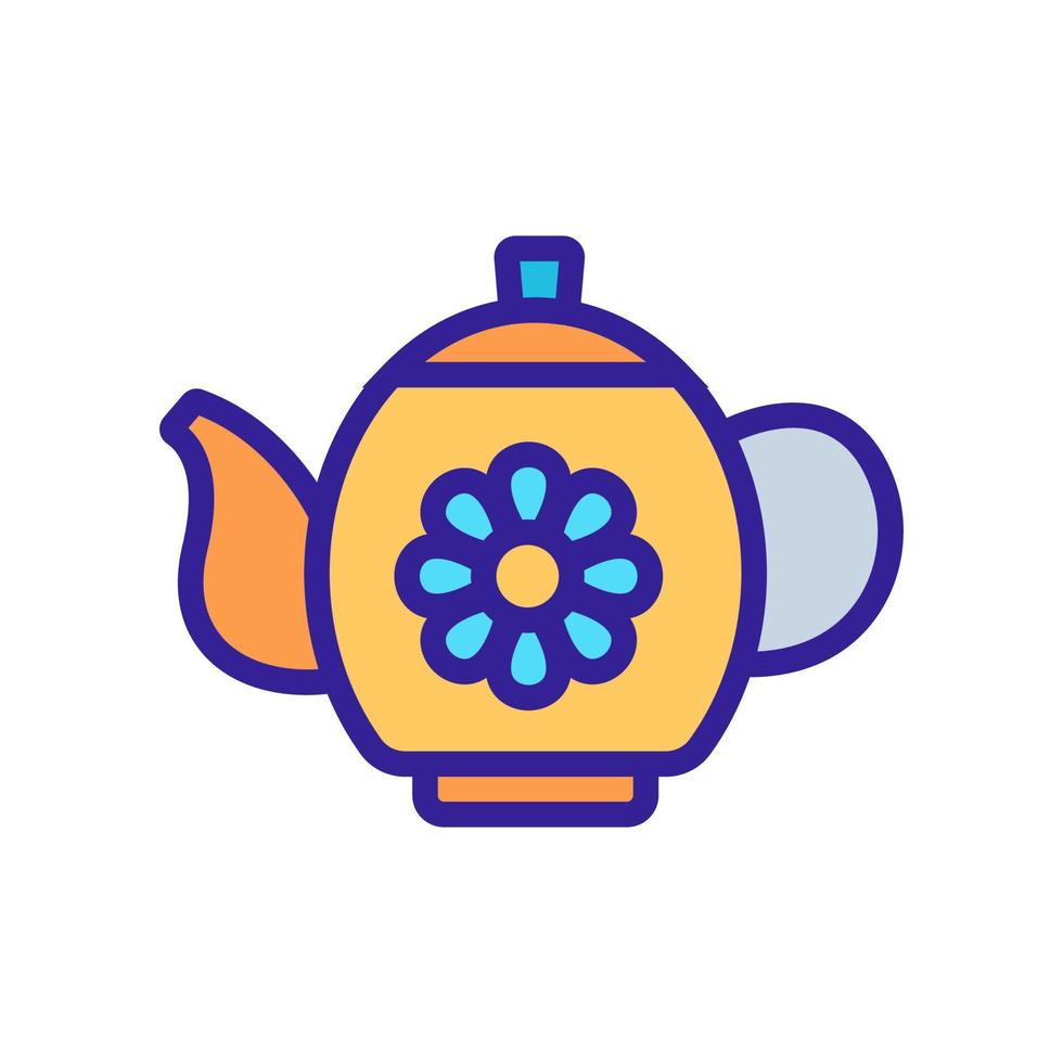 chamomile tea in teapot icon vector outline illustration