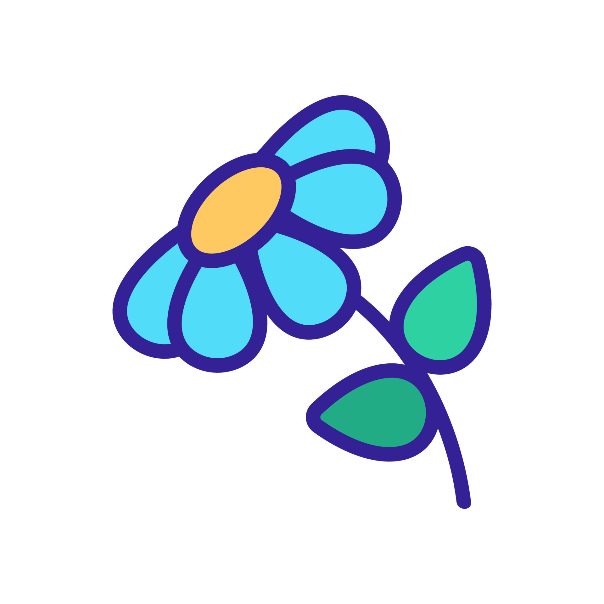 chamomile blossom flower icon vector outline illustration 9972092 ...