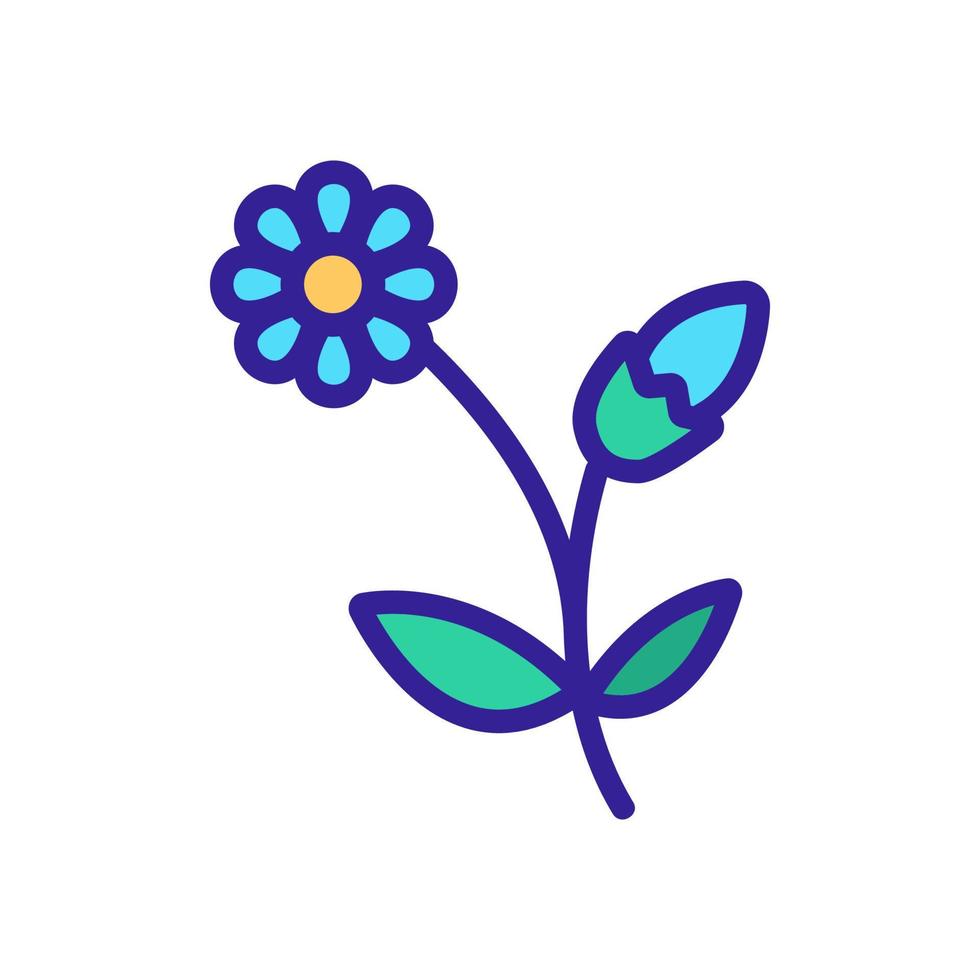 chamomile blooming flower icon vector outline illustration