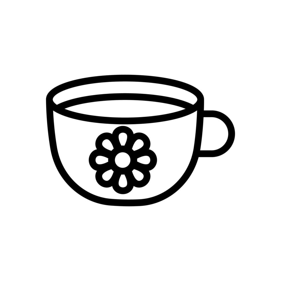 ilustración de contorno de vector de icono de taza de bebida de manzanilla