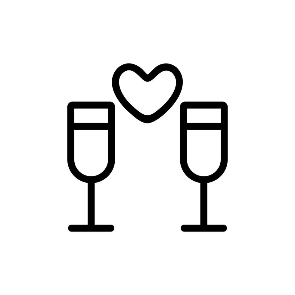 Champagne icon vector. Isolated contour symbol illustration vector