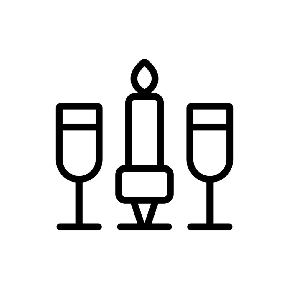 Champagne icon vector. Isolated contour symbol illustration vector