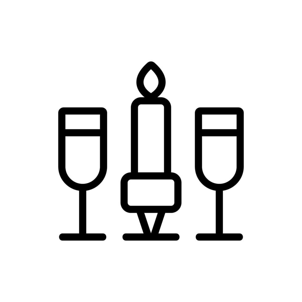 Champagne icon vector. Isolated contour symbol illustration vector