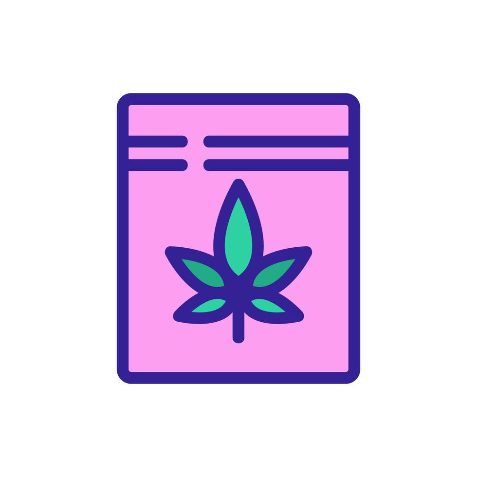 cannabis en bolsa de plástico icono vector ilustración de contorno