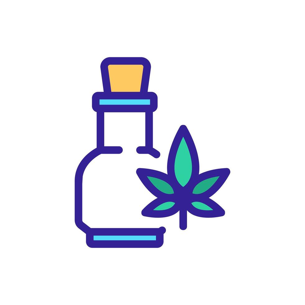 cannabis elixir in glass bottle icon vector outline illustration