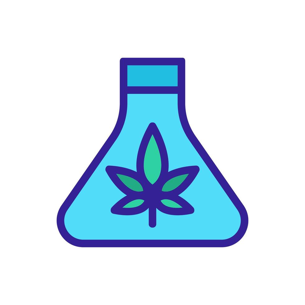 cannabis glass flask icon vector outline illustration