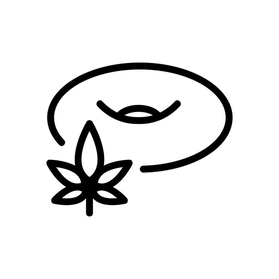 cannabis donut icon vector outline illustration