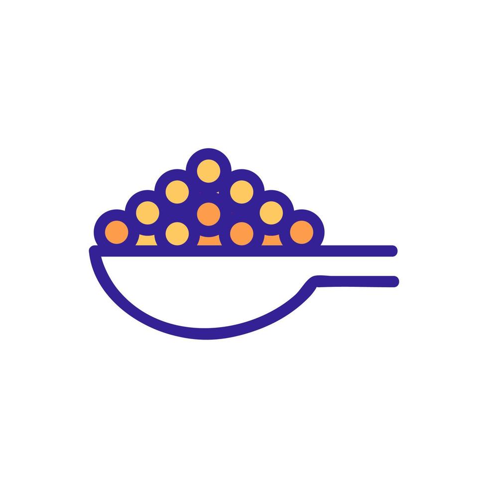 spoon, caviar icon vector. Isolated contour symbol illustration vector