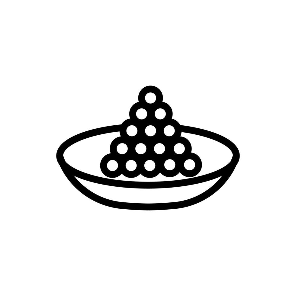 plate, caviar icon vector. Isolated contour symbol illustration vector