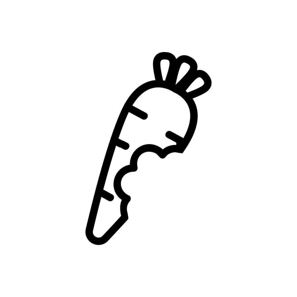zanahoria mordida icono vector contorno ilustración