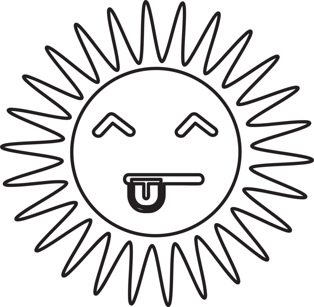 disegno del segno dell'icona del fumetto di emozione del sole png