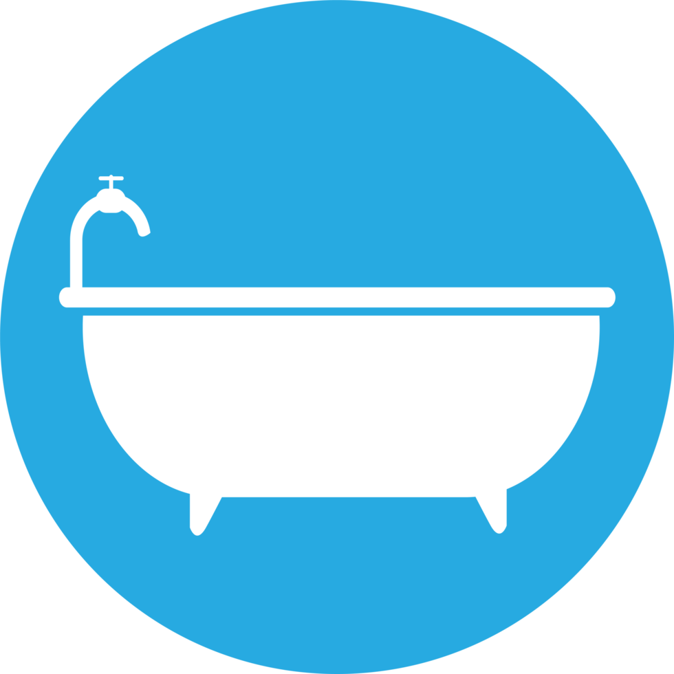 design de símbolo de sinal de ícone de banheira png