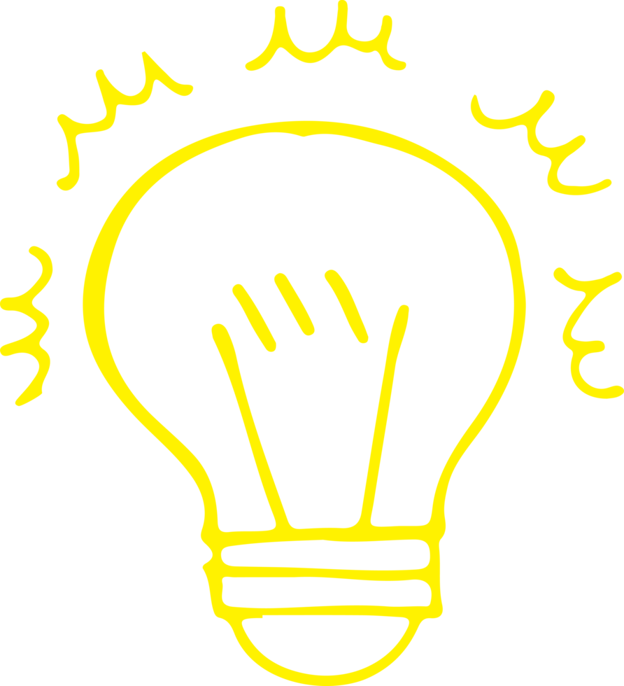 Drawing light bulb icon sign symbol design png