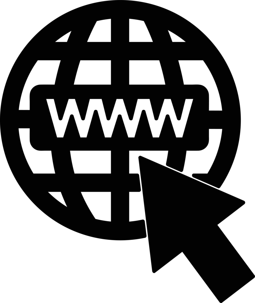 design de símbolo de sinal de ícone de world wide web png