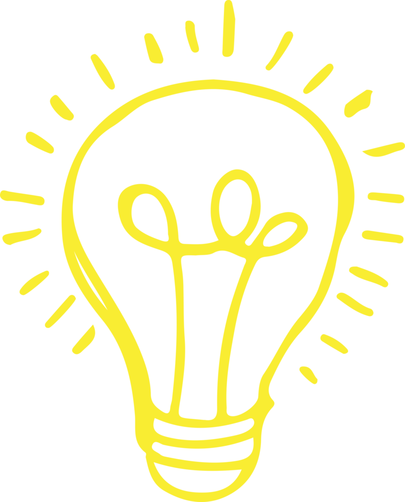 Drawing light bulb icon sign symbol design png