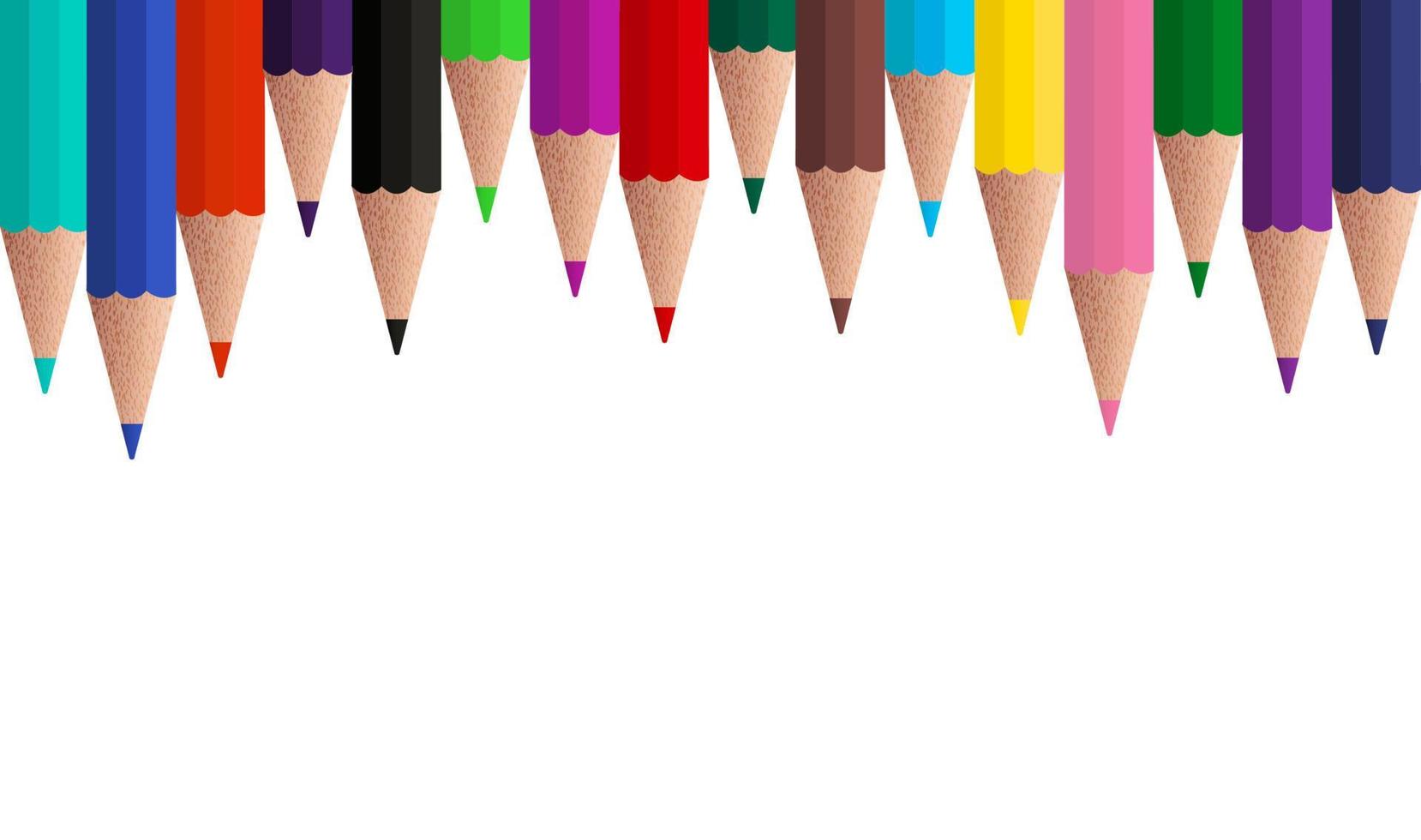 Colored pencils background with space for text vector