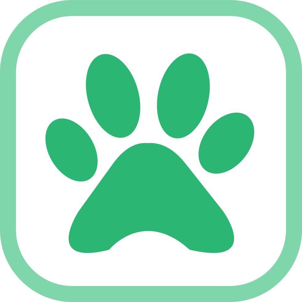 Animal paw print icon sign design png