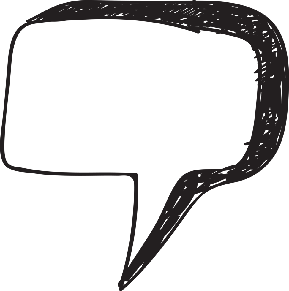 Sketch hand drawn bubble speech icon png