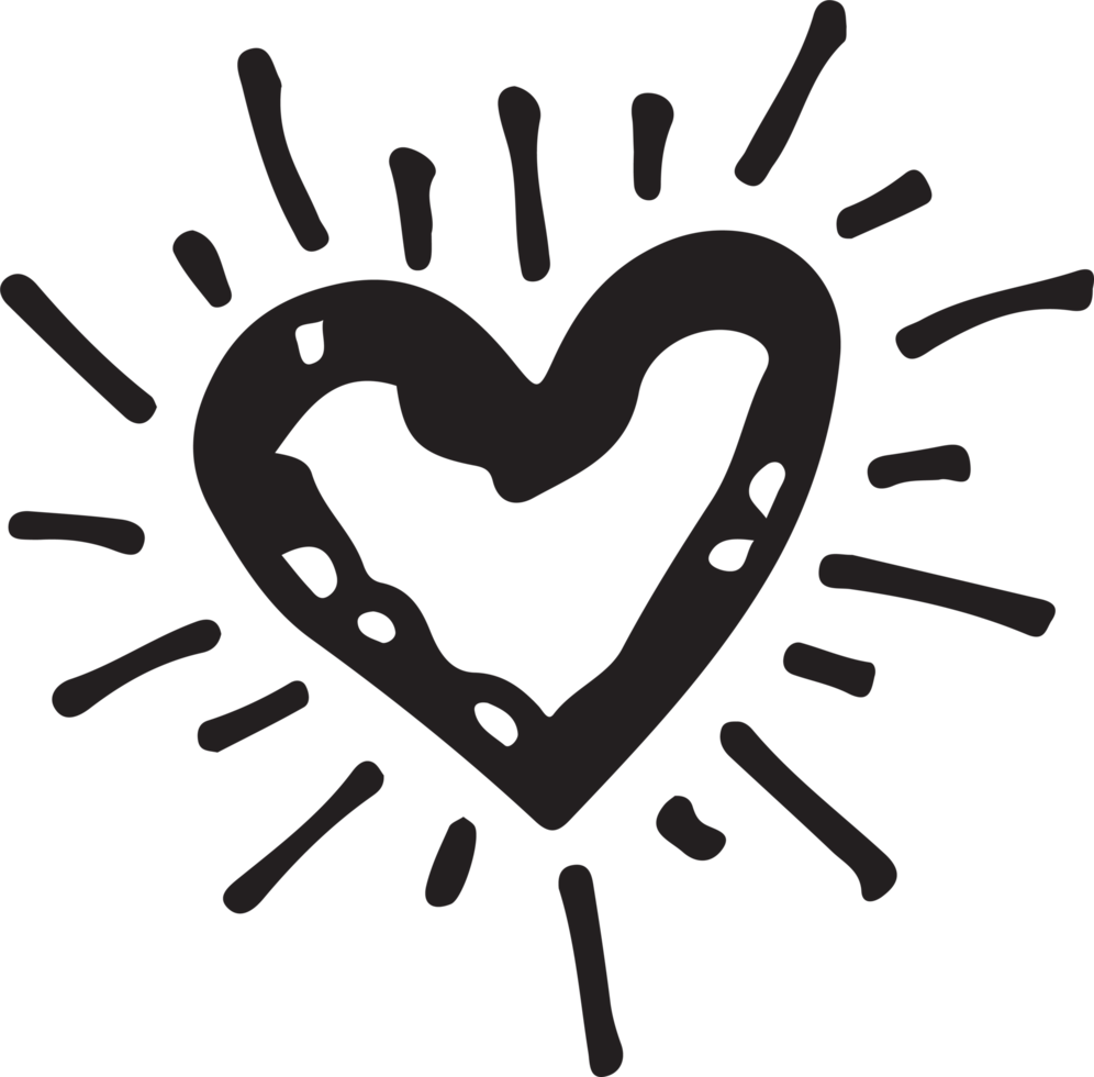 Hand drawn Heart icon sign symbol design png