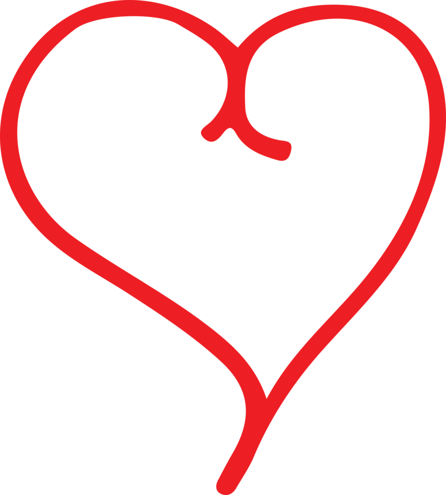 Heart hand draw icon sign design png