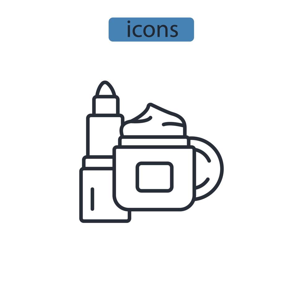 Cosmetics icons  symbol vector elements for infographic web