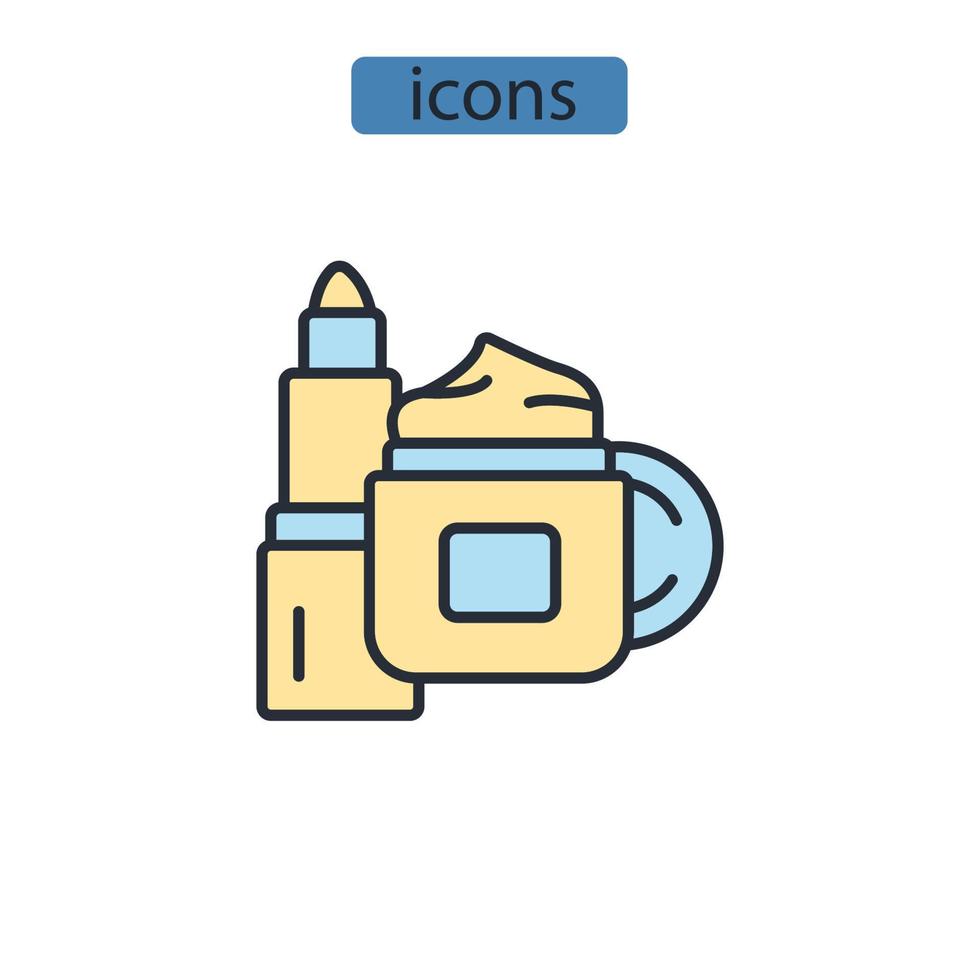 Cosmetics icons  symbol vector elements for infographic web