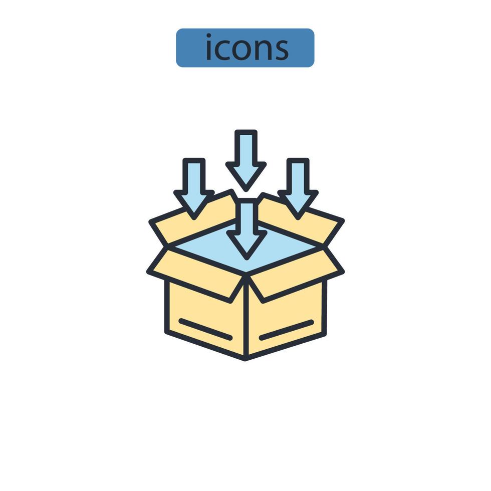 iconos de paquete símbolo elementos vectoriales para web infográfico vector