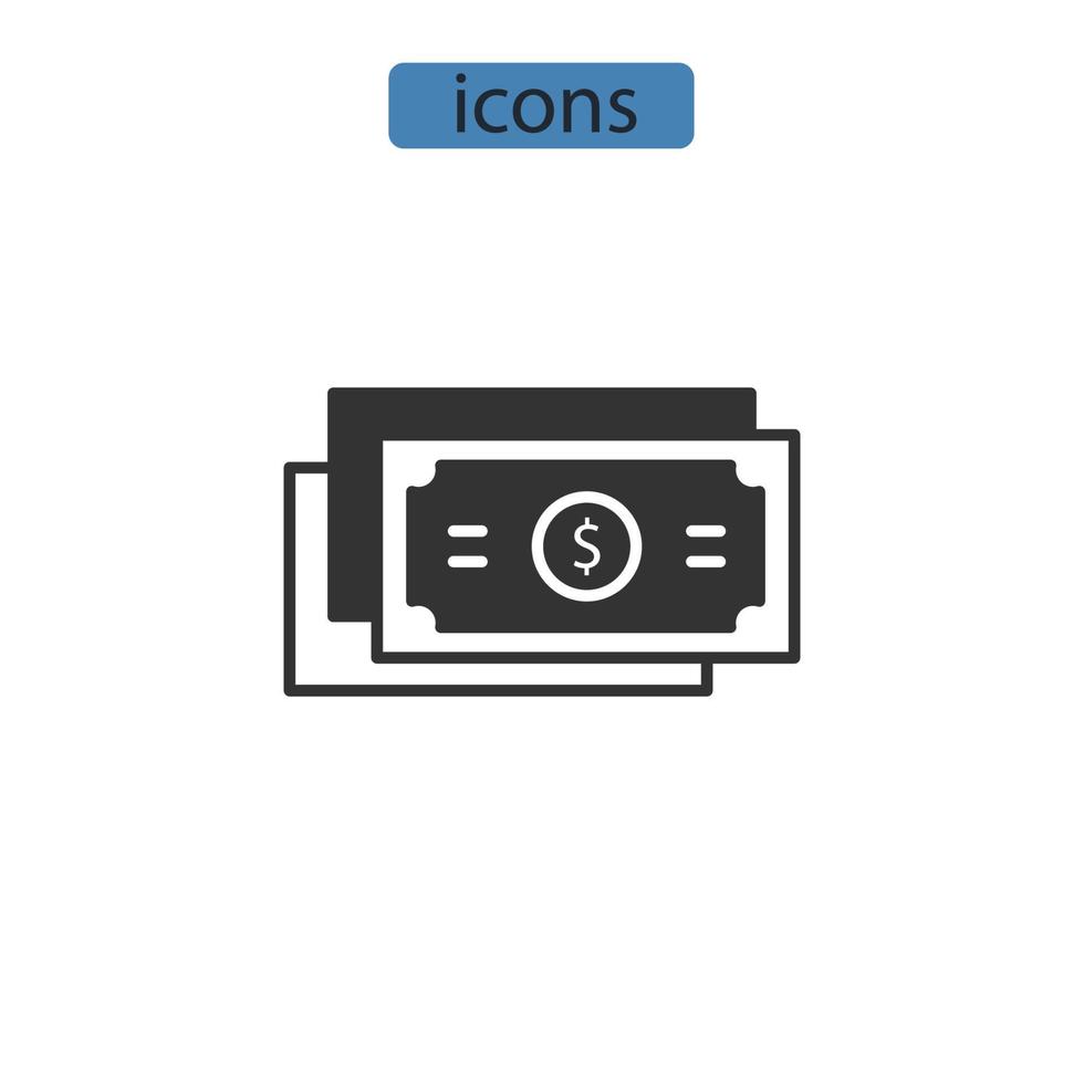iconos de dinero símbolo elementos vectoriales para web infográfico vector