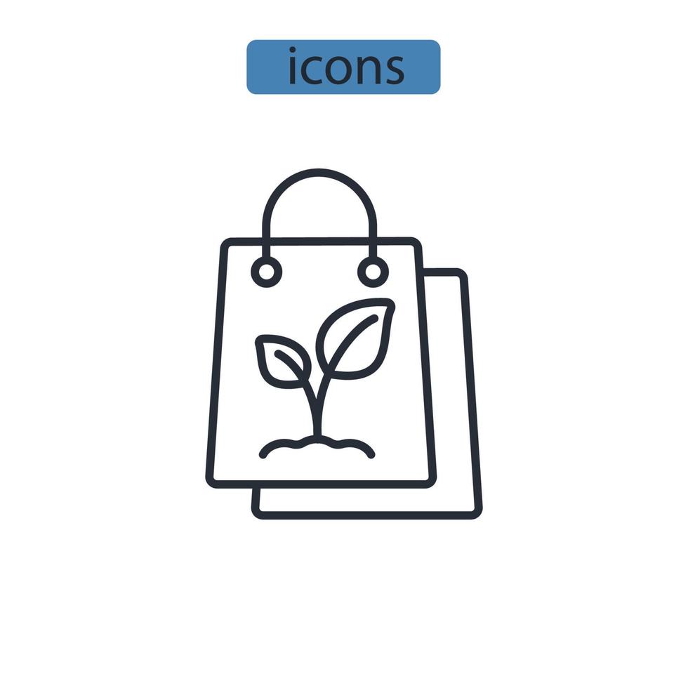 eco bag icons  symbol vector elements for infographic web
