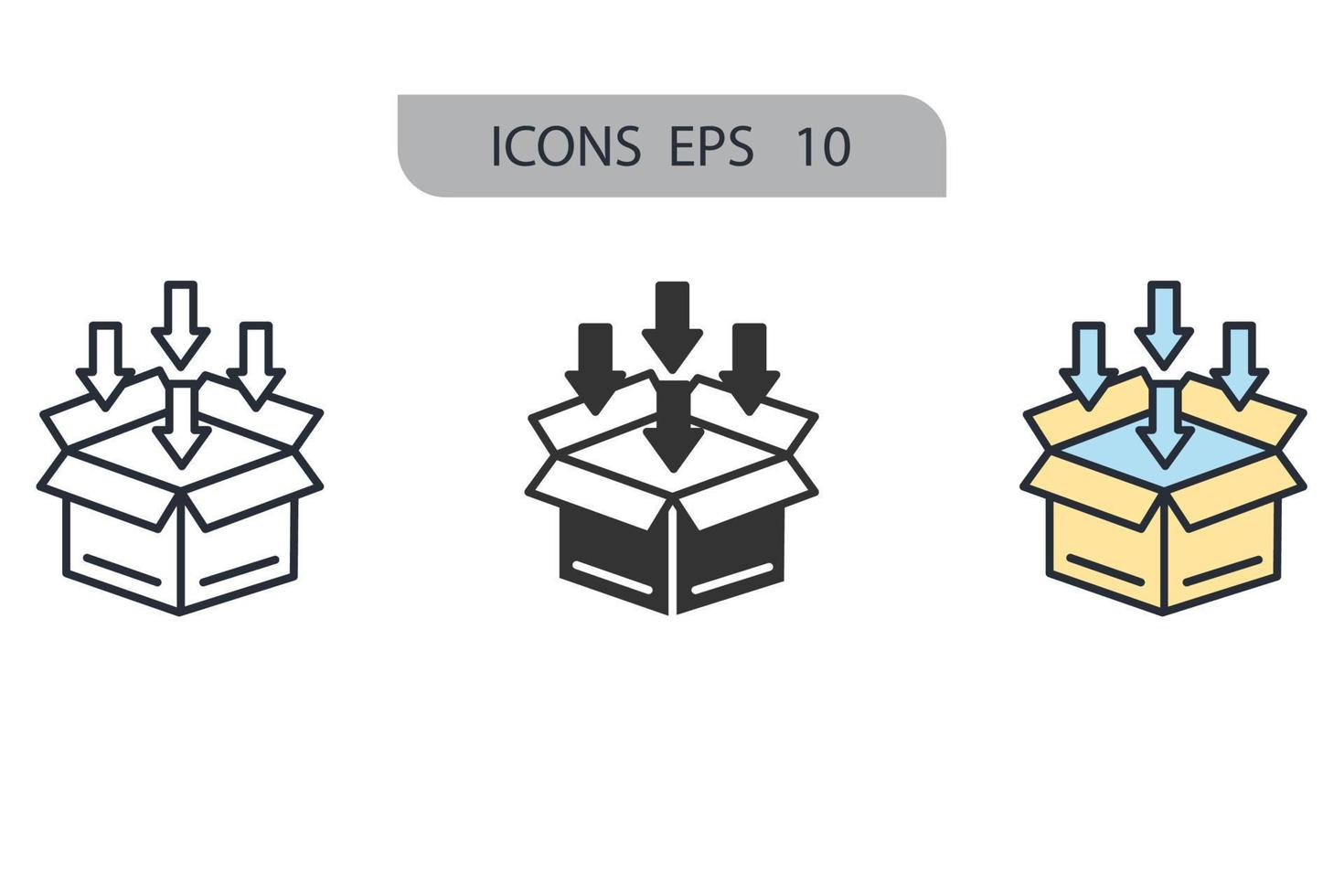 Package icons  symbol vector elements for infographic web