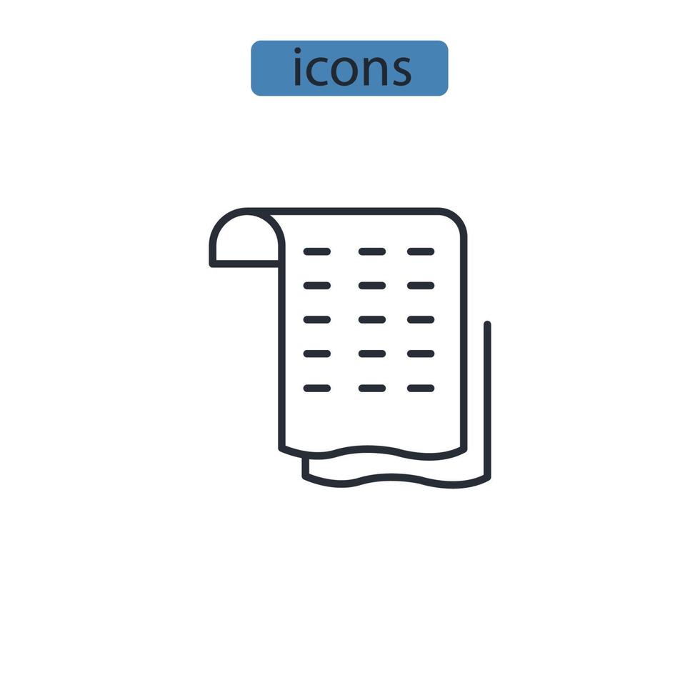 Receipt icons  symbol vector elements for infographic web