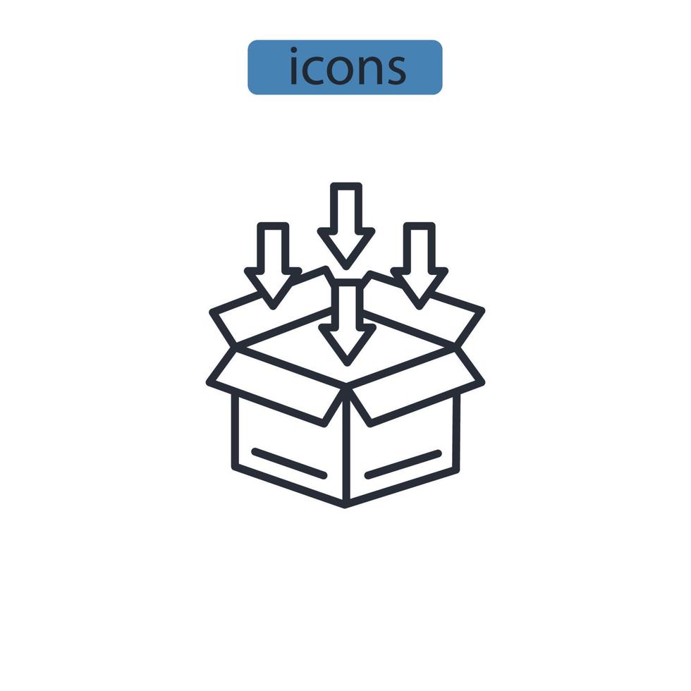 Package icons  symbol vector elements for infographic web